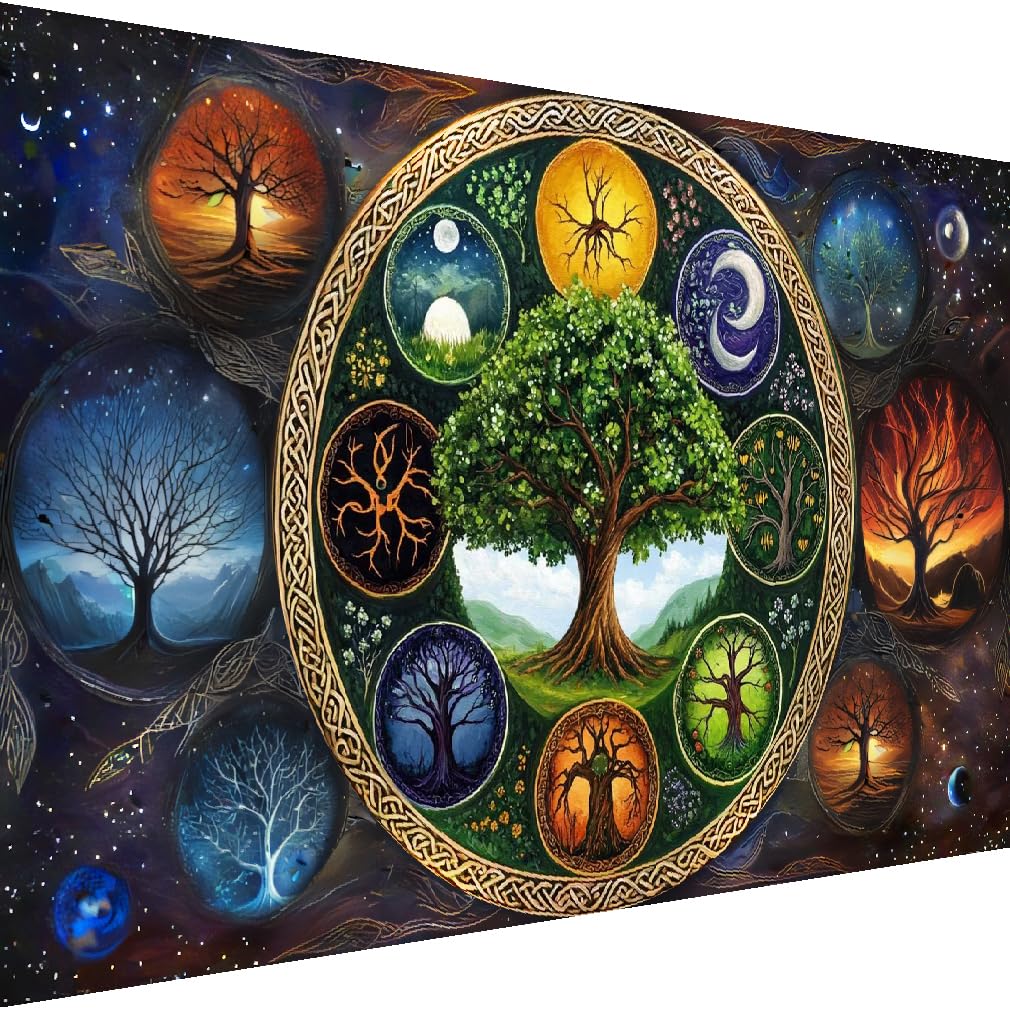 Photo 1 of 5D Large Diamond Art Painting,Tree of Life Moon Diamond Art Kits for Adults,DIY Full Drill Crystal Rhinestone Arts and Crafts,Tree of Life Art Painting with Diamond Home Wall Decor 27.5 X 15.7inch