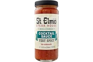 ST ELMO STEAK HOUSE St. Elmo Cocktail Sauce, Extra Spicy Seafood Sauce and Cocktail Sauce for Shrimp, 8 Fl Oz