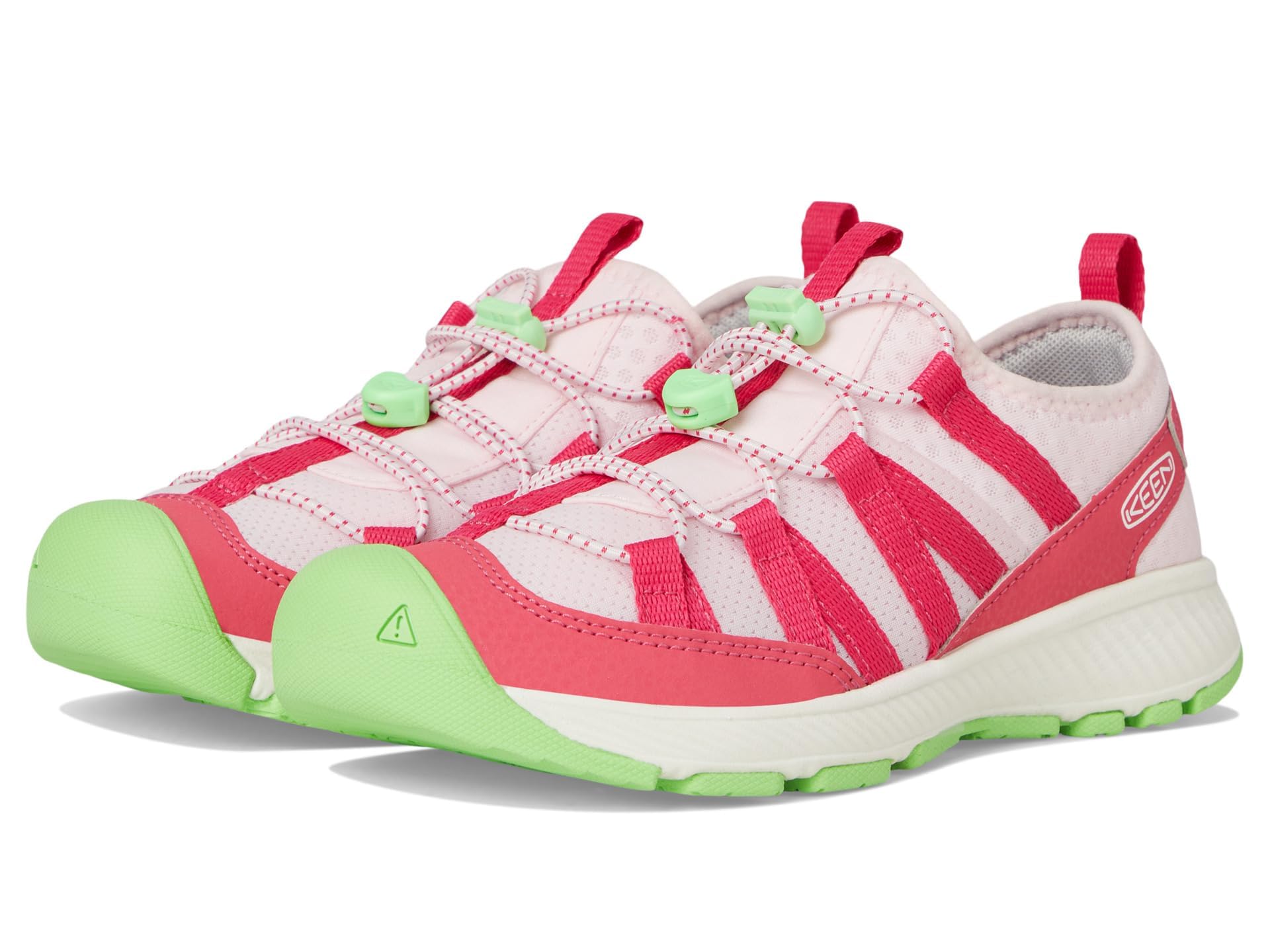KEEN Motozoa Comfortable Easy On Breathable Lightweight Athletic Sneakers, Raspberry/Summer Green, 3 US Unisex Big Kid