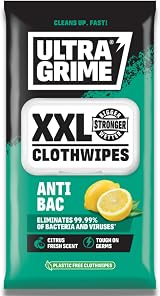 UltraGrime Antibacterial Wet Wipes Alcohol-Free XXL+ Clothwipes 40 Pack view 1