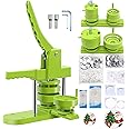MK.Bear Button Maker Machine - Multiple Sizes 1.25in+2.25in, Kit for DIY Gifts, Button Press Machine with Free 200PCS 32-58mm Supplies & 2 Circle Cutter