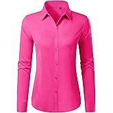 Button Down Shirts for Women Wrinkle Free Dress Shirt Classic Fit Long Sleeve Casual Business Blouse Work