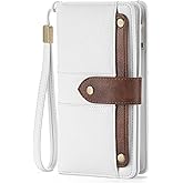 FALAN MULE Womens Leather Wallet Large Capacity Bifold RFID Blocking Card Holder with Zipper Coin Pocket