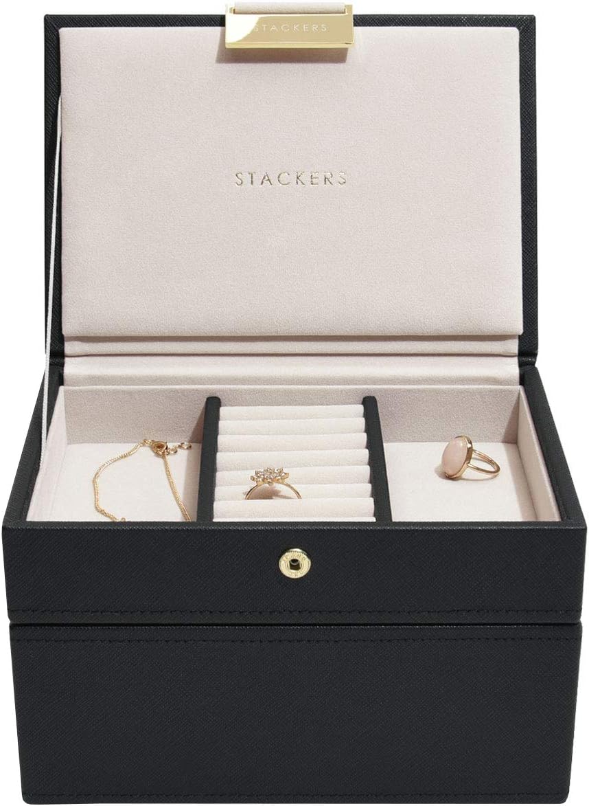 Stackers Black Mini Jewellery Box Set of 2 Amazon.co.uk Kitchen & Home
