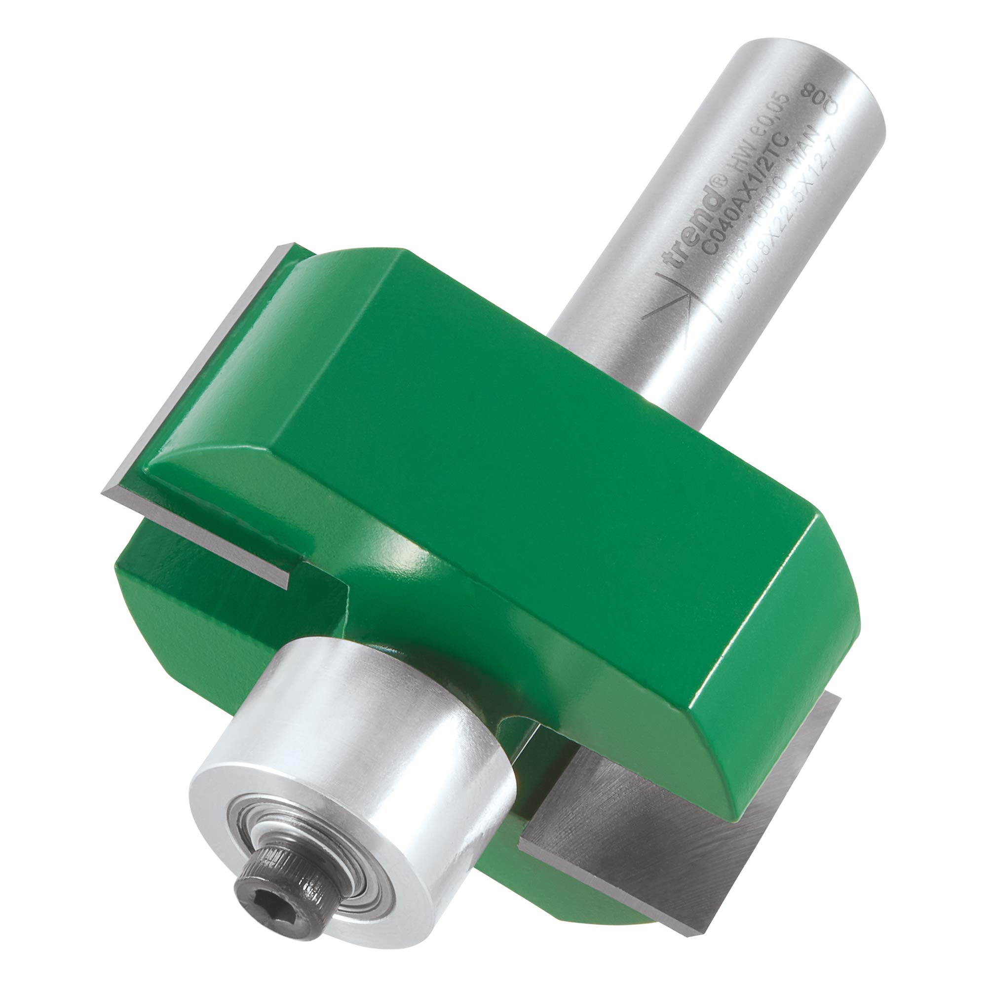 Trend CraftPro Rebater Router Cutter, 1/2 Inch Shank, 22.5mm Cut Length and 50.8 Cut Diameter, Tungsten Carbide Tipped, C040AX1/2TC