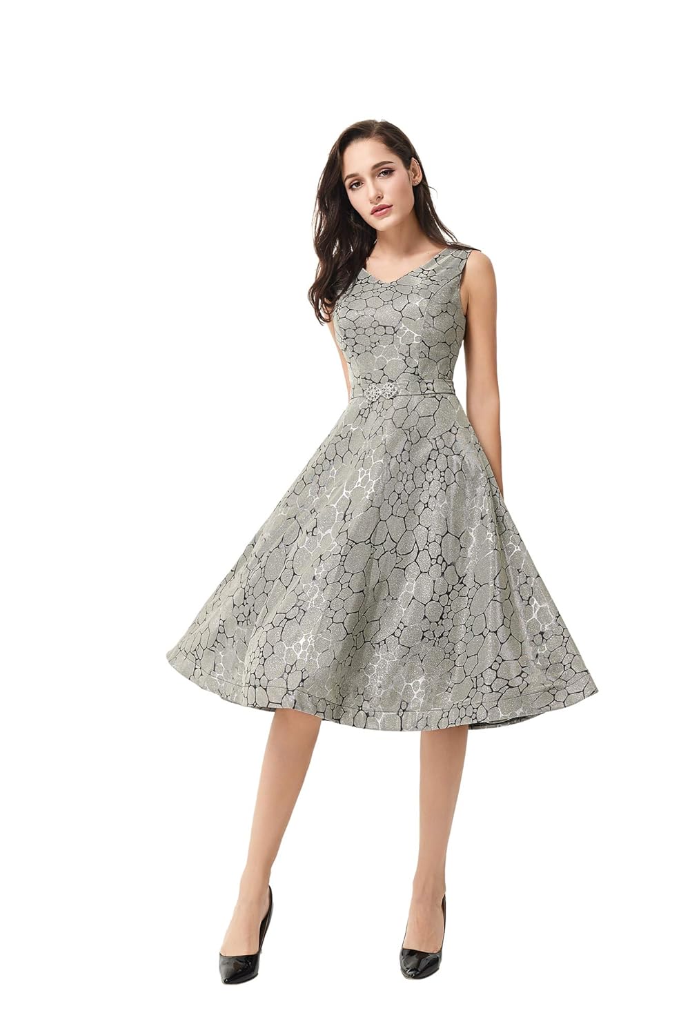 Women Dress V-Neck line Elegant Sleeveless Cocktail Party Long Dress