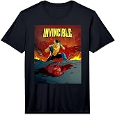 Mens Invincible &amp; Omni-Man Bloody Reflection Poster Performance T-Shirt