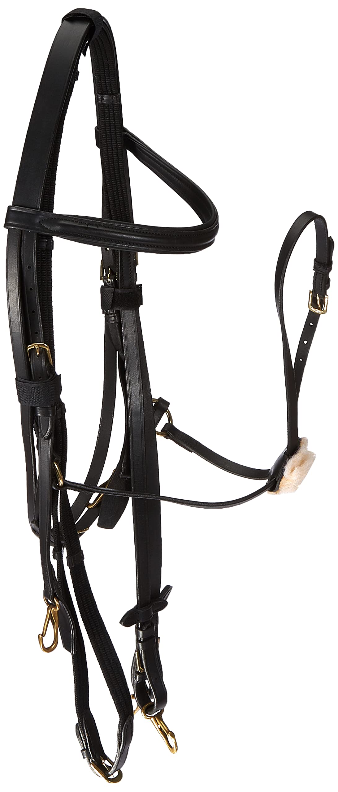 HKM Mexican Style Bridle with padded grackle noseband Black Full