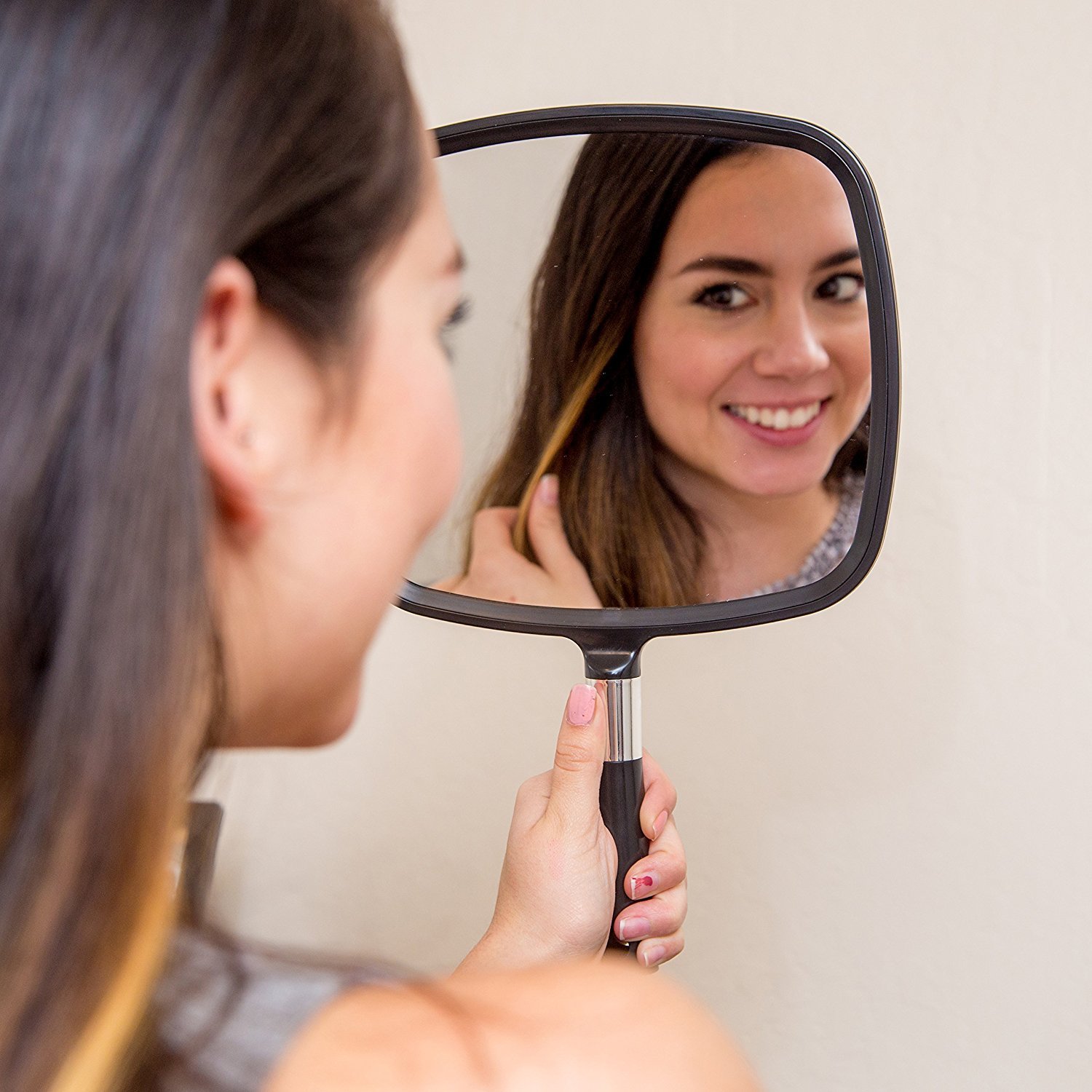 Black Mirrorvana Large & Comfy Hand Held Mirror Bulk Pack of 5 Home