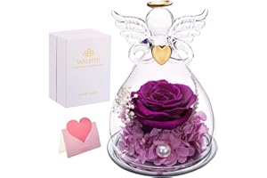 WALFITE Valentines Day Gifts from Daughter,Flowers Gifts for Mom Angel Rose Figurines Angel Gifts for Women,Angel Gifts for Her Girlfriend,Mothers Day from Daughter Great Valentine Gifts for Mom