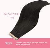 GOO GOO Tape In Hair Extensions 100g 18inch Human Hair 40pcs 1B view 7