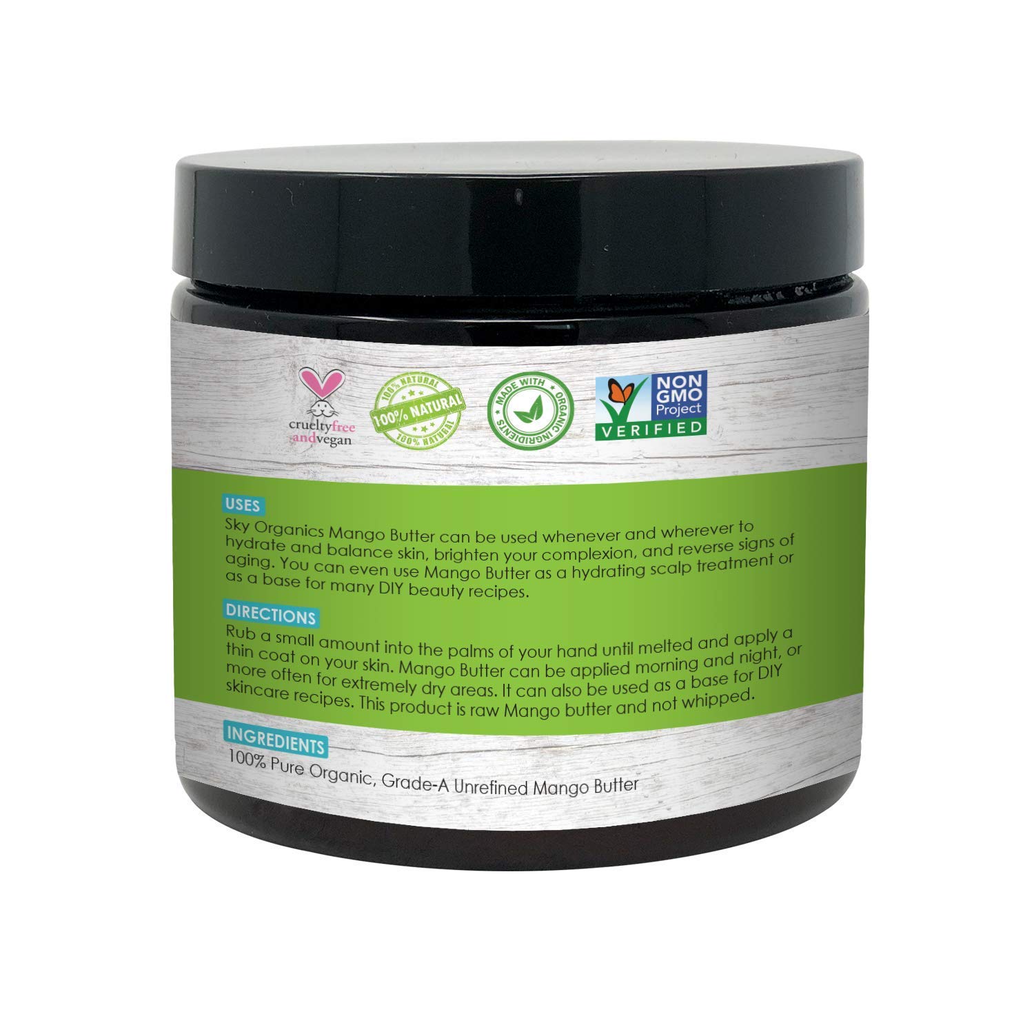 Mango Butter (16 oz) by Sky Organics Raw 100% Pure Unrefined Mango Butter for Face Body and DIY Raw Mango Body Butter Natural Mango Butter for All Skin Types : Beauty