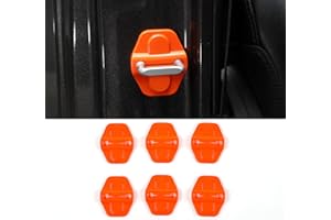 Voodonala for JL Door Lock Cover Buckle Decor Trim for 2018-2021 Jeep Wrangler JL JLU, for Jeep Gladiator JT 2020 2021, ABS Exterior Accessories, 6PAC，Orange