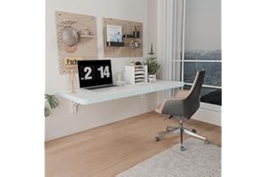 IAE Wall Mounted Folding Table with Pine Wood,36" x 14" Floating Wall Desk,Laundry Folding Table with Shelf Brackets,Fold Down Desk Shelf,Folding Workbench for Home,Dining,Laundry Room,Kitchen,White