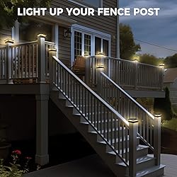 Peasur 4x4 Solar Post Cap Lights Outdoor with 3