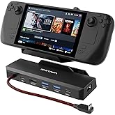 Steam Deck Dock, WAVLINK 6-in-1 Docking Station for Steam Deck/ROG Ally with 4K@144Hz HDMI 2.1, 100W PD in, 3X 10G USB 3.2, G