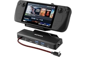 Steam Deck Dock, WAVLINK 6-in-1 Docking Station for Steam Deck/ROG Ally with 4K@144Hz HDMI 2.1, 100W PD in, 3X 10G USB 3.2, G