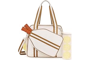 Movker Pickleball Bag Paddle Cover Pocket Tote Bag with External Ball Bag and Adjustable Shoulder Strap Gym Equipment