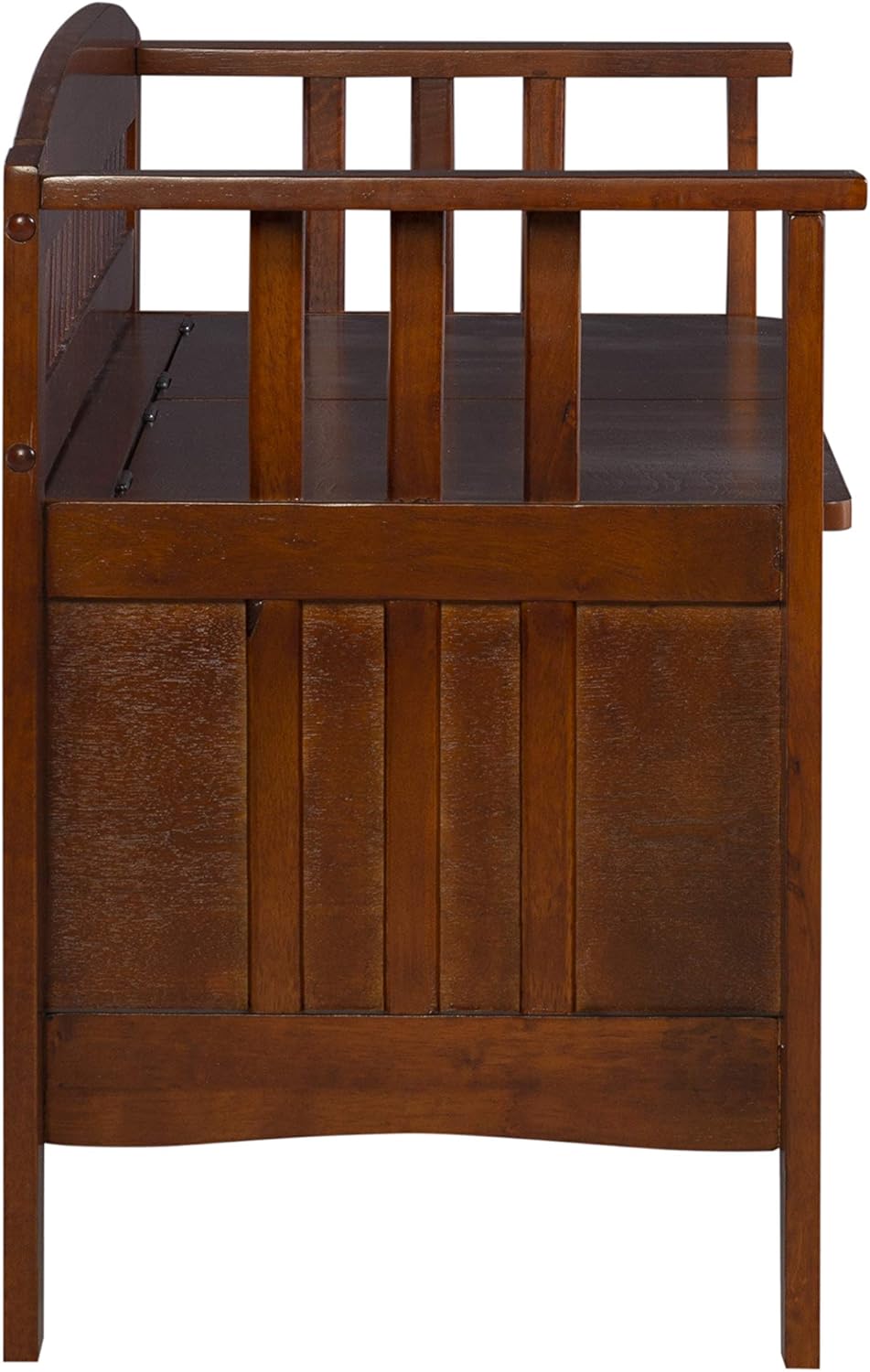 Linon Home Decor Storage Bench with Short Split Seat Storage, Walnut: Kitchen & Dining