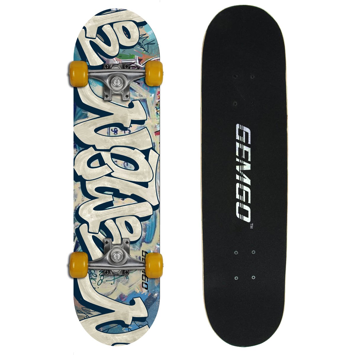 Gemgo capas de arce skateboards robusto con el patrón del Doodle