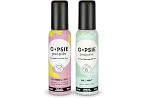 Oopsie Poopsie 2 Pack - Flower Citrus and Wild Mint - Before & After You Go Toilet Spray 2oz Each - Gift Set - Portable Odor Eliminator