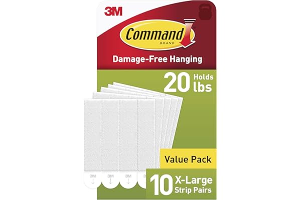 Command 20 Lb XL Heavyweight Picture Hanging Strips, Damage Free Hanging Picture Hangers, Heavy Duty Wall Hanging Strips for 