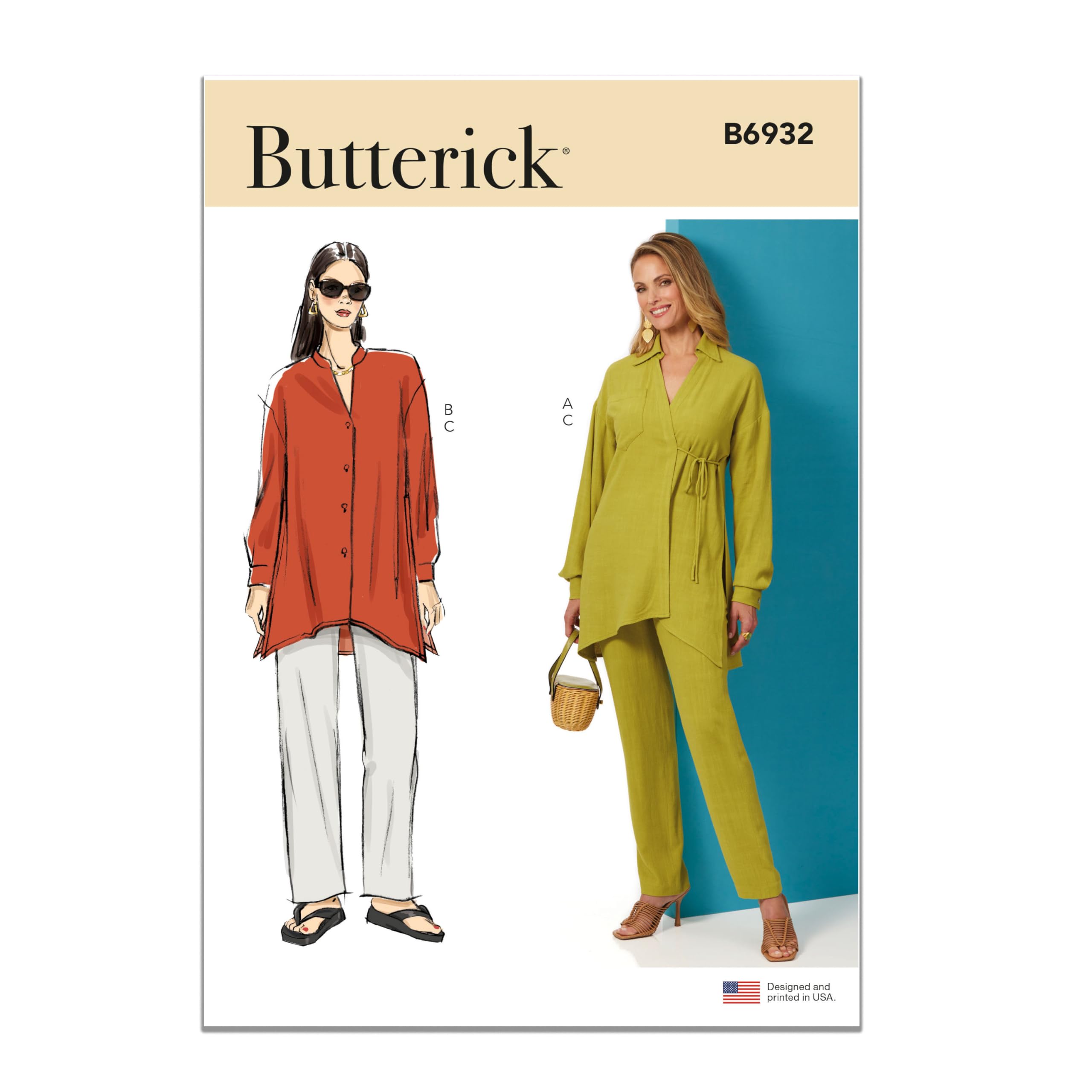 Butterick B6932Y5 Misses’ Top and Pants Y5(18-20-22-24-26)