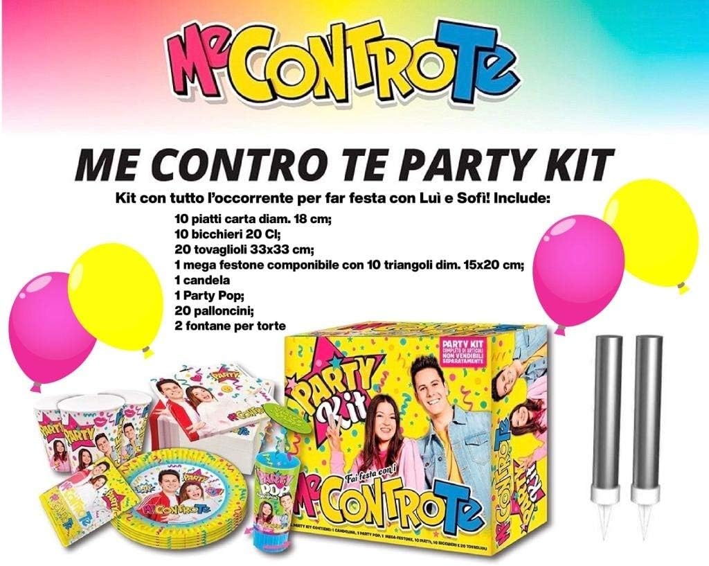 Me Contro Te Lui E Sofi Coordinato Per Compleanno Bambini Eventi Addobbi Tavola Festa 10 Piatti 10 Bicchieri 20 Tovaglioli 1 Festone 1 Candela 1 Party Pop 20 Palloncini 2 Fontane Kit N 1 Cdc Stoviglie Hobby Creativi Flamingofishing Com