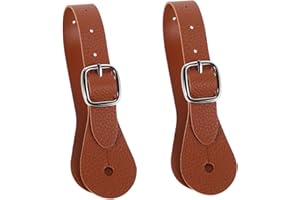 Milisten Adjustable Equestrian Spur Straps Leather Bands 9.84X1.25In for Horse Riding Training Outdoor Horse Riding Gear for 