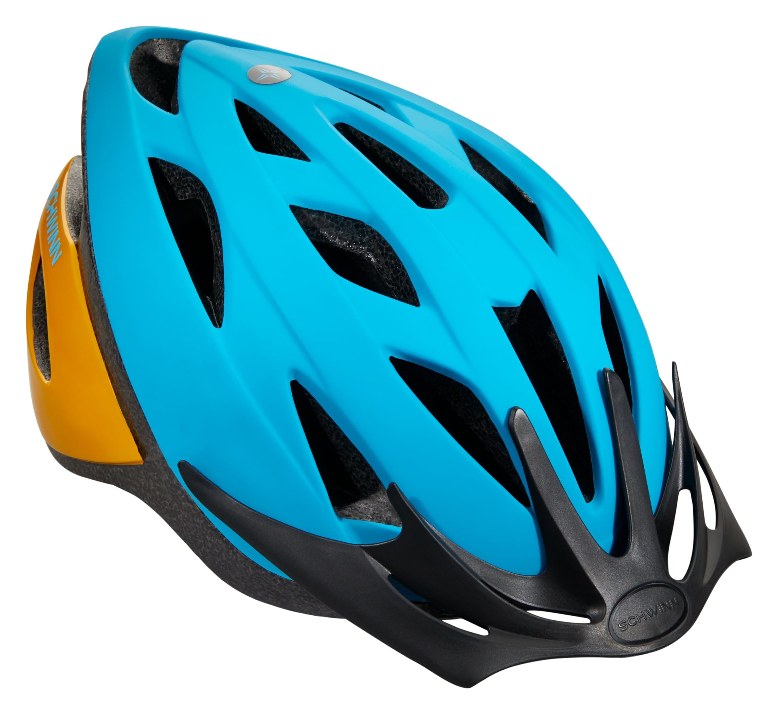 Photo 1 of Schwinn Thrasher Helmet for Kids, Blue Orange, Size 50-56 cm for Kids 5-8, Lightweight Microshell, Adjustable Dial & Straps, Interior Padding, 20 Air Vents, Removable Visor, Helmet for Boys & Girls