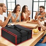 musbus Pizza Carrier Insulated Bag Large 20x20 8H 20W x 20D Black Red view 2