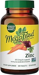 MegaFood Zinc Supplements for Women & Men - Vegan Immune Support Supplement with 22.5 mg High Potency Fermented Zinc Tablets 