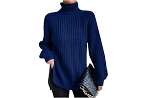 ovticza Red Sweater for Women Crop Turtle Neck Ribbed Knit Tops Women's Casual Solid Color Sweater Long Sleeve Sweatshirts
