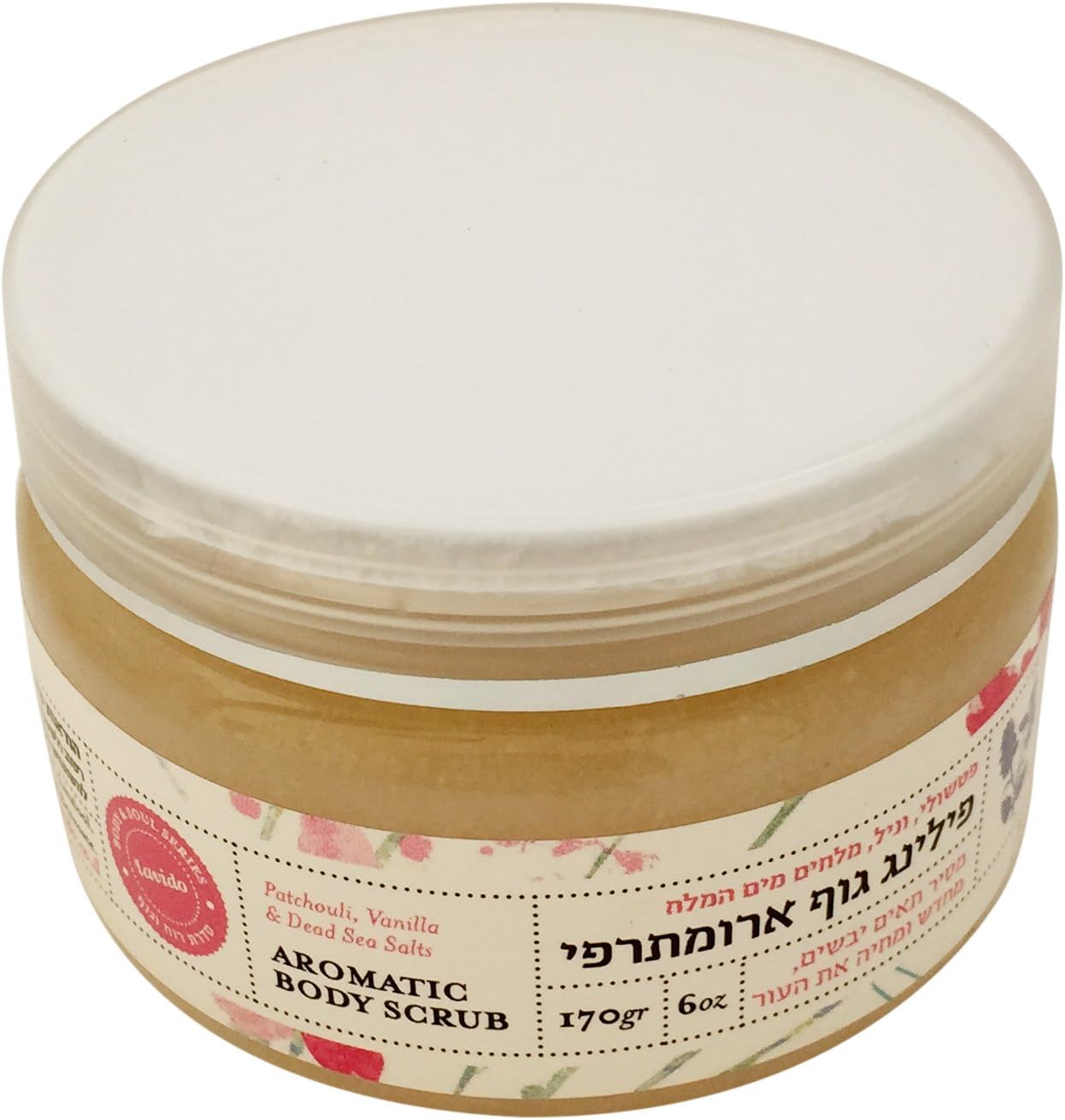 Lavido Aromatherapy Body Scrub, Organic Skin Care 170gr/6oz (Patchouli & Vanilla)