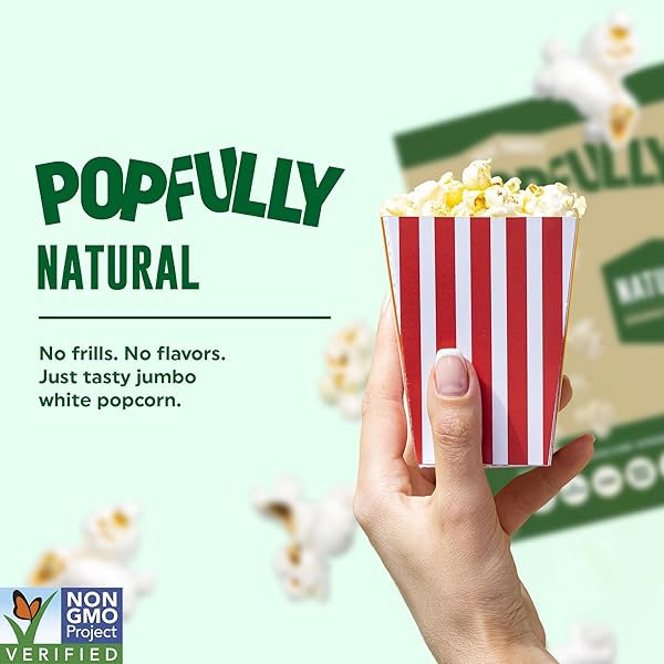 POPFULLY NATURAL POPCORN, SHARING BAGS, CLEAN INGREDIENTS, BIG POP, MICRO POPCORN BAGS – 3-PACK
