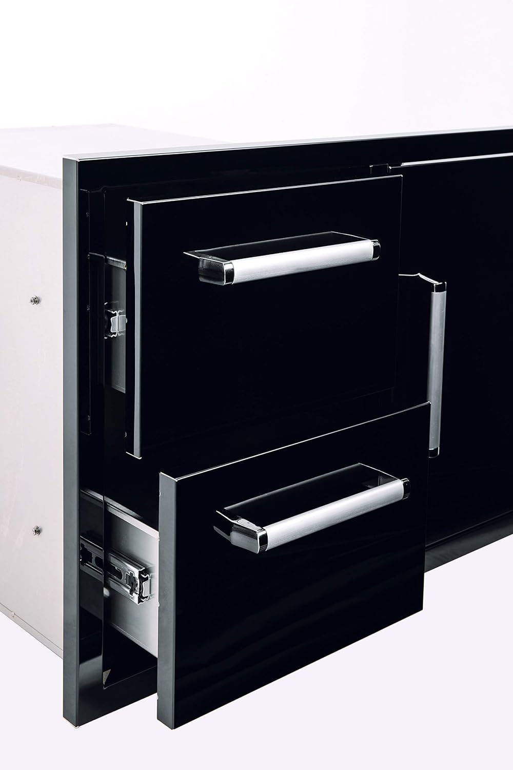Amazon Com Bonfire Outdoor Kitchen Drawers Built In Double Drawer Single Access Door Combo For Outdoor Kitchens Black 304 Stainless Steel Cbadc B Garden Outdoor