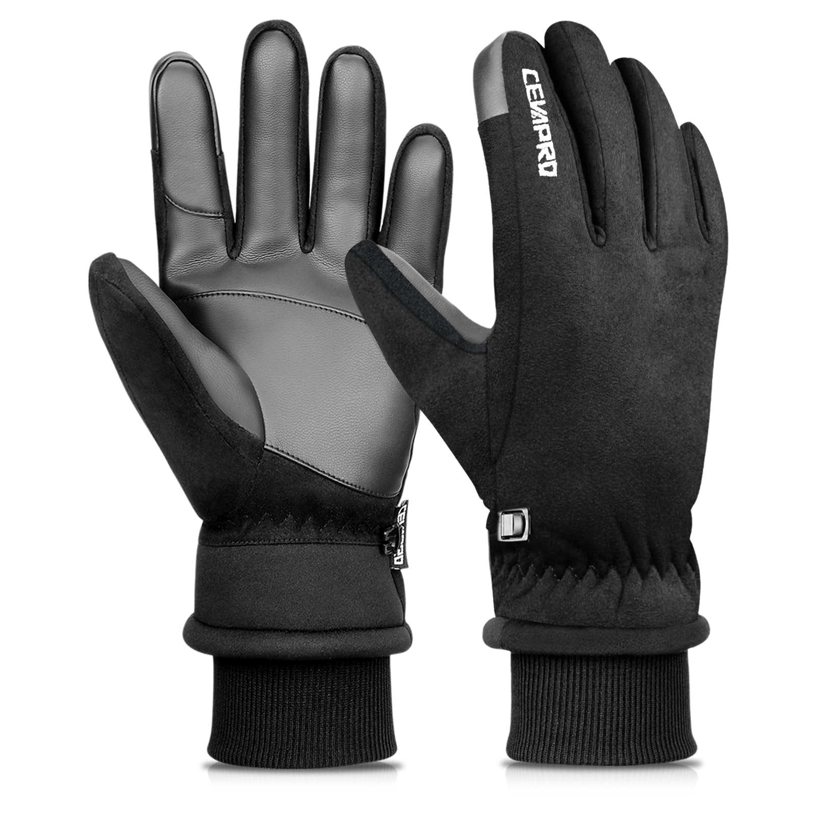 Cevapro Thermal Winter Gloves, Anti-Slip Touch Screen Warm Gloves for Running Cycling Driving Skiing