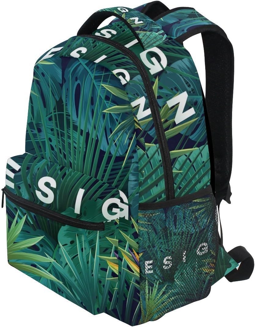 monstera palm leaves jansport backpack