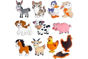 DUUMI Fridge Magnets for Toddlers, Farm Animals Refrigerator Magnets for Kids, Large Size & Full Back Magnet Cute Toy, Educat