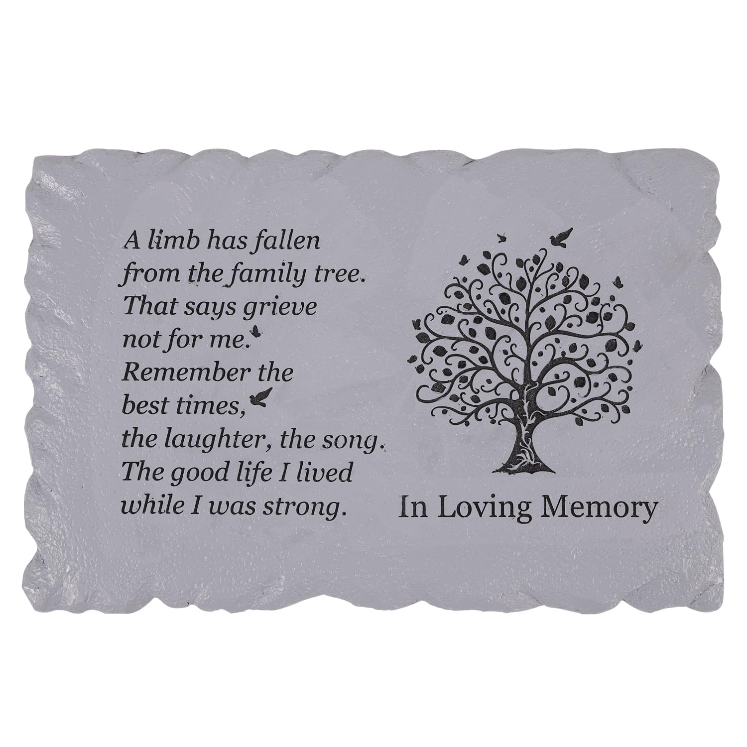 30 cm Long Tree of Life Song Polyresin Memorial Garden Stone, Memorial Stones for Loved Ones Outside, Memorial plaques, Sympathy Gifts for Loss of Loved one, Memorial Gifts