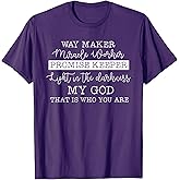 way maker miracle worker promise keeper christian faith T-Shirt