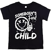 Funny Somebody's Feral Child Shirt for Boys and Girls Vintage Retro Punk Rock Tee for Kids