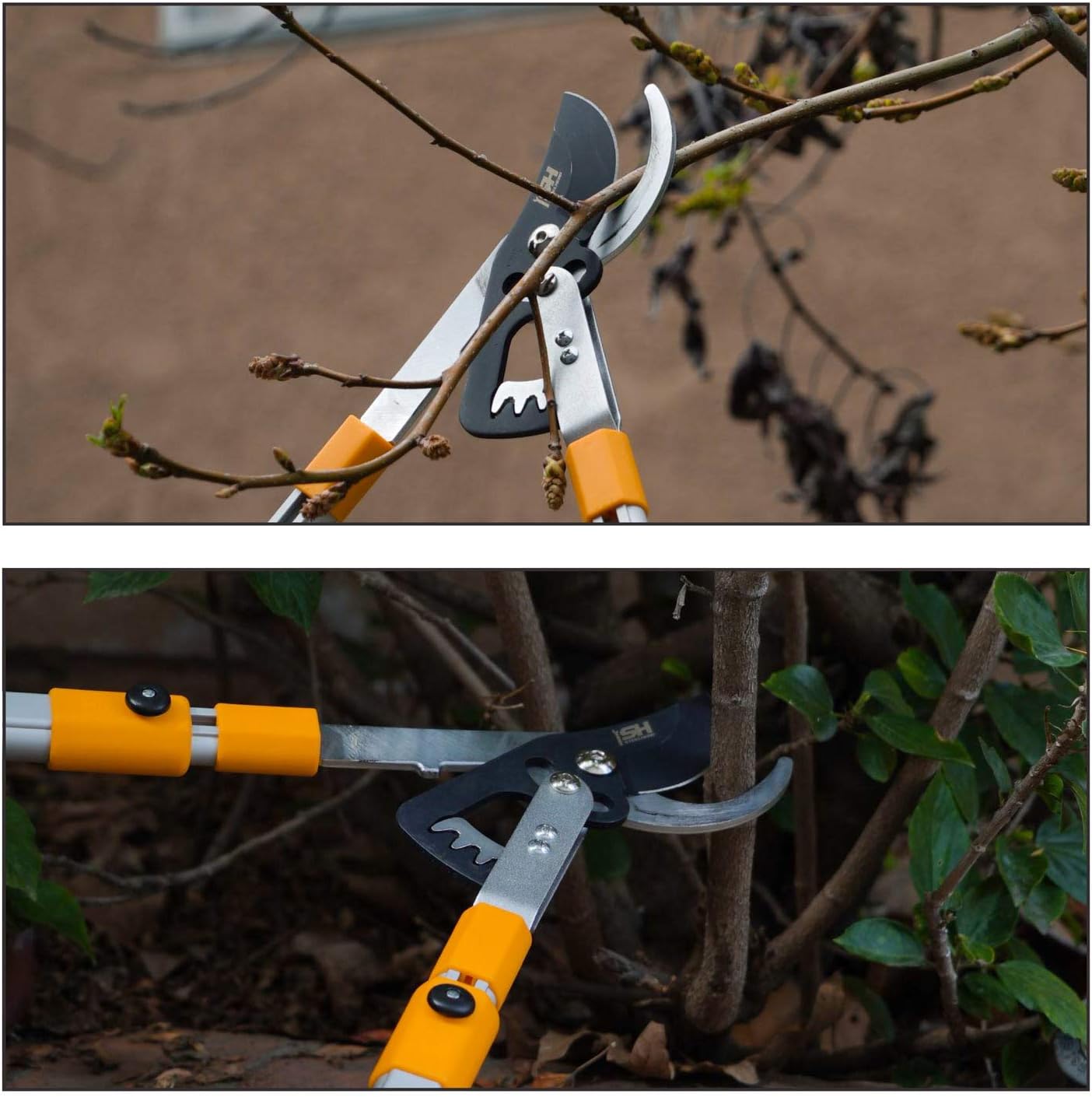 STEELHEAD Heavy-Duty 27-40" Adjustable Gear-Bypass Limb & Branch Lopper, Telescoping Extendable Handles, Ratcheting, Cuts Up to 1-3/4”, Secateurs, Shock-Absorbing, Effort-Saving, USA-Based Support : Garden & Outdoor