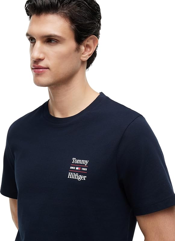 Lot de 2 t-Shirts pour Homme, Motif Graphique Reg Tees MW0MW45091 S/S, Multicolore (Bleu Marine/Blanc), Taille L