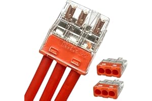 Dicio 50 pcs wire connectors nuts push-in terminals UL Listed quick connect electric connectors kit low voltage wire electrical connectors for wiring 3 port 4 gauge Connectors Assortment Kit 24-14 AWG