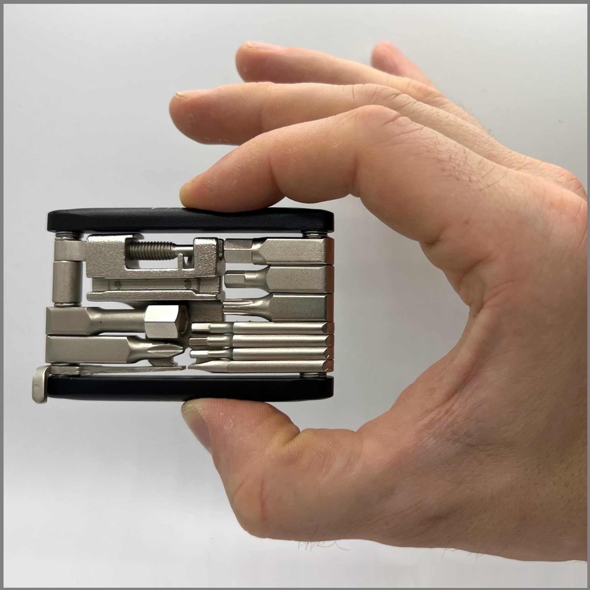 DACHS Compact Multi-Tool with 18 Functions - Small, Lightweight, 18-in-1 Mini Multi Tools for Bikes - 71 x 46 x 8 mm, 116 g