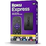 Roku Express (New) | HD Roku Streaming Device with Simple Remote (no TV controls), Free & Live TV