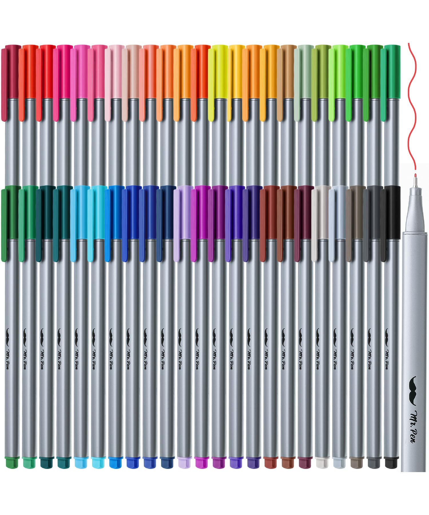Photo 1 of Mr. Pen- Fineliner Pens Colored, 46 Pack, Ergonomic Triangular Barrels, 0.4mm Fine Liner Pens