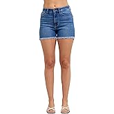 Judy Blue High Waist Dark Wash Slim Fray Shorts