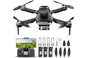 HYTOBP S165Max Drone with Camera 1080P, Beginner Drone with Brushless Motor & 3 Batteries, 90° Adjustable Camera, Optical Flo